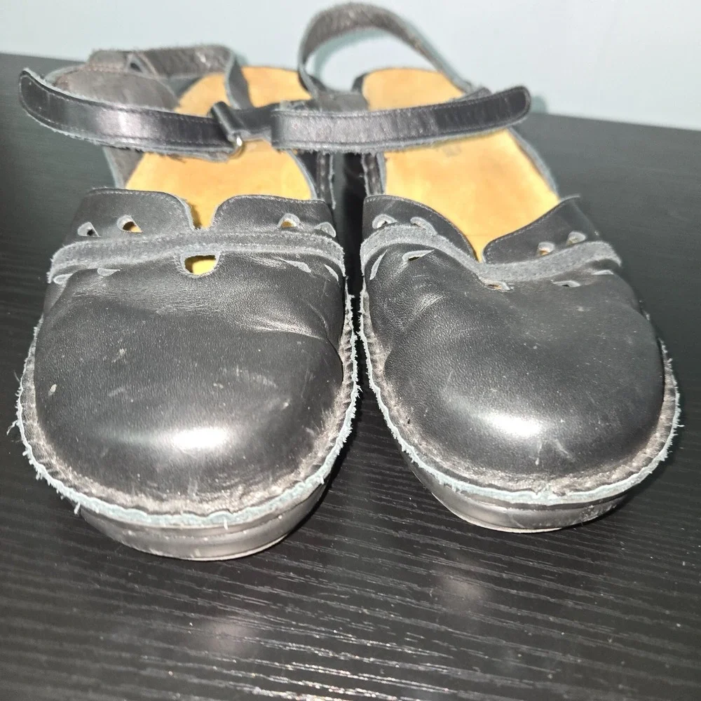 Naot Gardenia Mary Jane Sandals Womens Size 41 Black Leather Ankle Straps Shoes